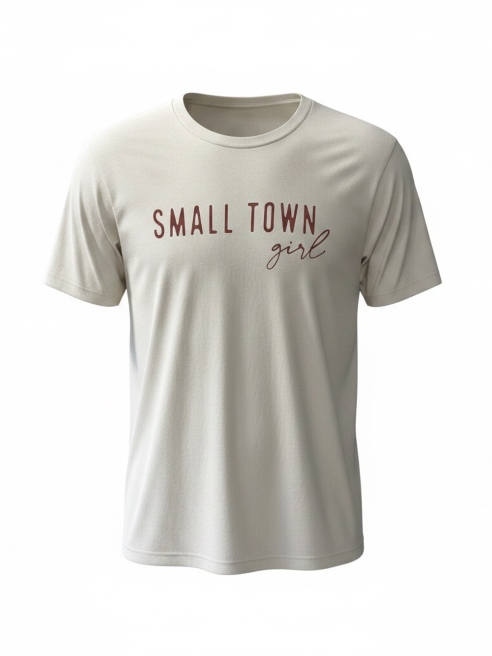 Bella Canvas Small Town Girl T Shirt Beige & Brown Size M NWOT